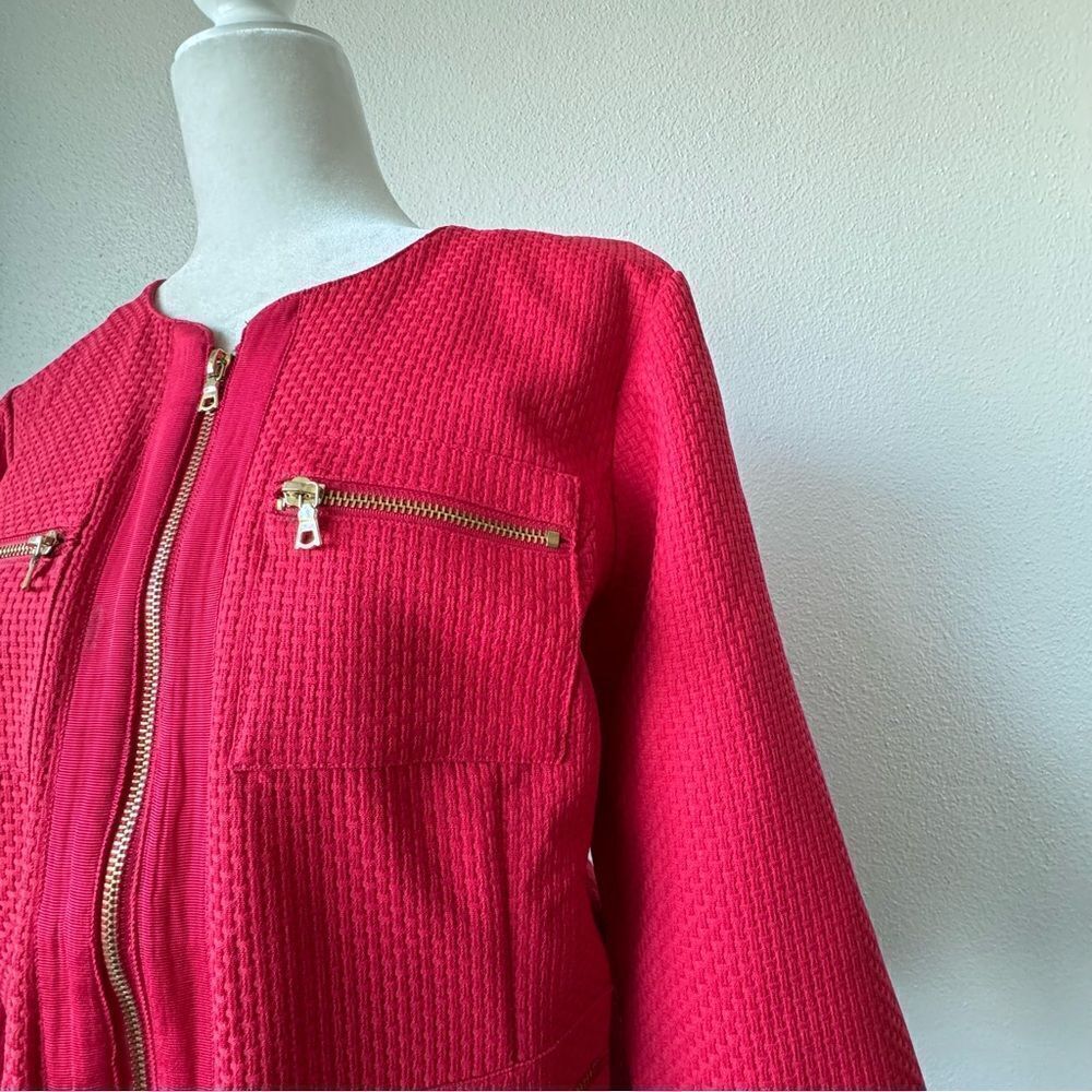 Suit Blazer Hot Pink Zip Up QVC Barbiecore Jacket - Picture 9 of 13